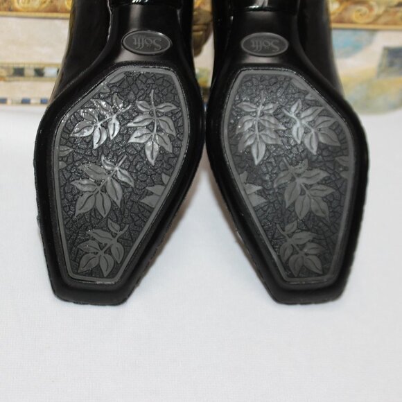 Sofft Simone Black Patent Open Toe Heels - Picture 12 of 15